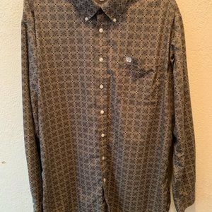 Cinch Xl Men's Western Cotton Button down shirt multicolor grey/tan
